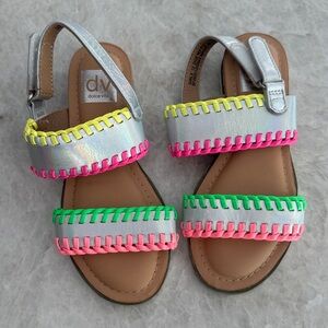 Dolce Vita Silver Sandals with Neon Details